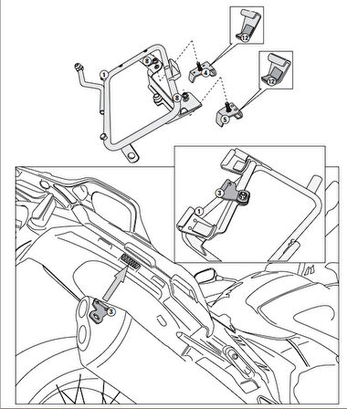 Kappa KLR1110 Honda CROSSTOURER 1200 (12-15) Yan Canta Tasıyıcı