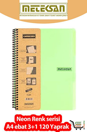 Capricorn Neon A4 3+1 120 Yaprak PP Kapak
