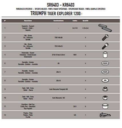 Kappa KR6403 TRIUMPH TIGER EXPLORER 1200 (12-15) Arka Canta Tasıyıcı