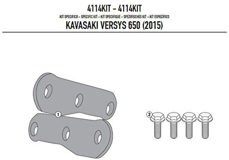 Kappa 4114KIT Kawasakı VERSYS 650 (15) Yan Canta Tasıyıcı Baglantı Kiıtı