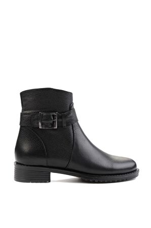 Bambi Siyah Hakiki Deri Kadın Bot & Bootie K02531049203