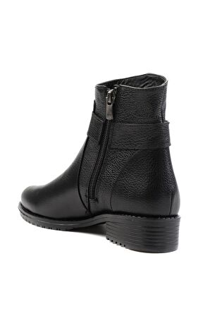 Bambi Siyah Hakiki Deri Kadın Bot & Bootie K02531049203
