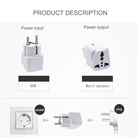 MN6 M03 Priz Dönüştürücü/5 Adet/amerikan Tipi Priz Dönüştürücü-dünya Ülkeler Arası Fiş Çevirici