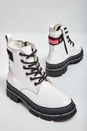 Bambi Beyaz Rugan  Kadın Bot & Bootie K02643163508