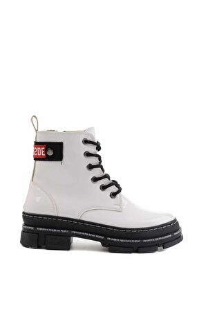 Bambi Beyaz Rugan  Kadın Bot & Bootie K02643163508