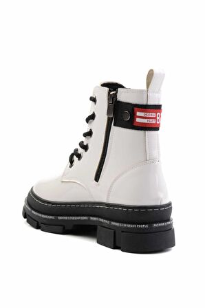 Bambi Beyaz Rugan  Kadın Bot & Bootie K02643163508
