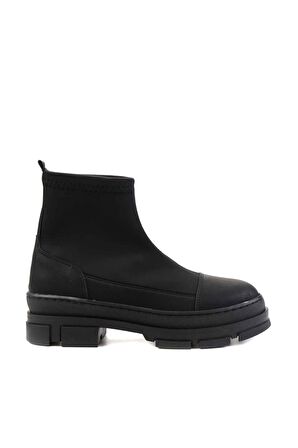 Bambi Siyah Streç  Kadın Bot & Bootie K02643174017