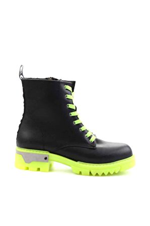 Bambi Siyah Yesil  Kadın Bot & Bootie K02703021109