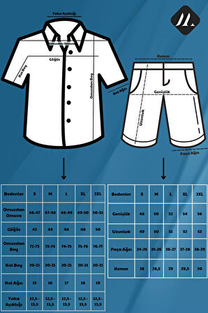 Zincir Desenli Gömlek Şort Takım