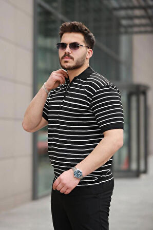 ERKEK POLİAMİD İPLİK TRİKO ÖRME FERMUARLI POLO YAKA TİŞÖRT