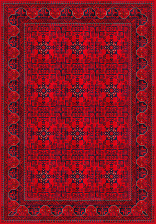 Bordo Afgan Halısı Etnik Otantik Desenli Şönil Halı Kaymaz Taban Yıkanabilir Salon Oturma Odası Halısı M1001