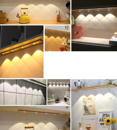  2 Adet 40cm Harekete Duyarlı Led Sensörlü Usb Şarj Dim Edilebilir Taşınabilir Mutfak, Dolap, Tezgah