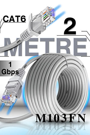 MN6 M103FN 2 Metre Internet Kablosu/UTP-CAT6/Gigabit/Destekli/ethernet Kablosu 2 Metre/iç Mekan Uyumlu