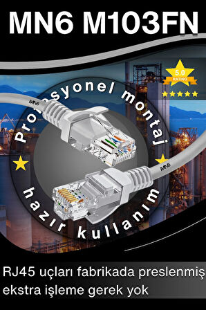 MN6 M103FN 2 Metre Internet Kablosu/UTP-CAT6/Gigabit/Destekli/ethernet Kablosu 2 Metre/iç Mekan Uyumlu