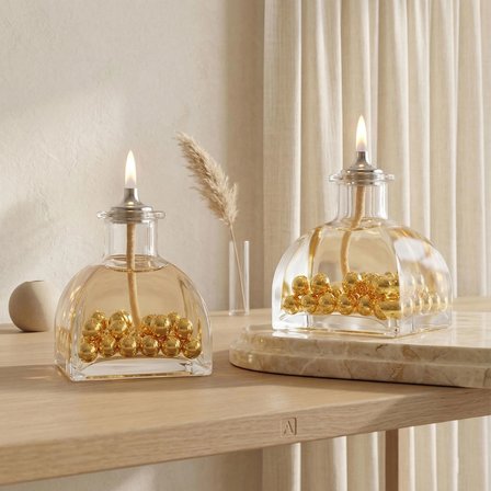 impeRiums Gold Pearl Dekoratif Kandil Mum 2'li Set