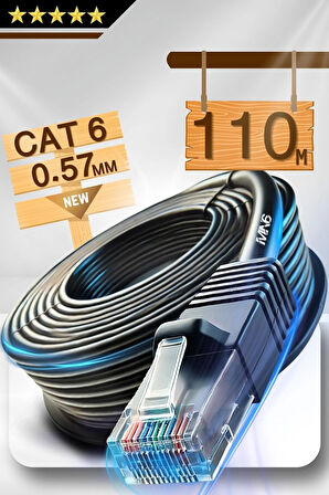 MN6 M107X 110 Metre Internet Kablosu/utp 0,57mm Cat6 Iki Kat Korumalı/iç Dış Mekan/110m Ethernet Kablosu