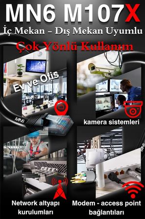 MN6 M107X CAT6 Dış Mekan Ethernet Kablosu 15 Metre UV Korumalı RJ45 LAN İnternet Kablosu, 23AWG 0.57mm, Çift Katmanlı PE+PVC Dış Kılıf