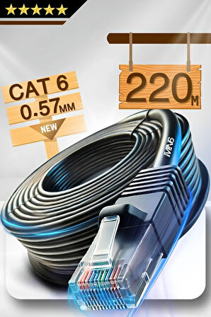 MN6 M107X 220 Metre Internet Kablosu/utp 0,57mm Cat6 Iki Kat Korumalı/iç Dış Mekan/220m Ethernet Kablosu