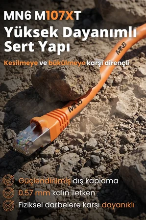 M107XT CAT6 Ethernet Kablosu 30 Metre 0.57mm UTP Güvenlik Kamera ve Outdoor Kullanım İçin LAN Kablosu
