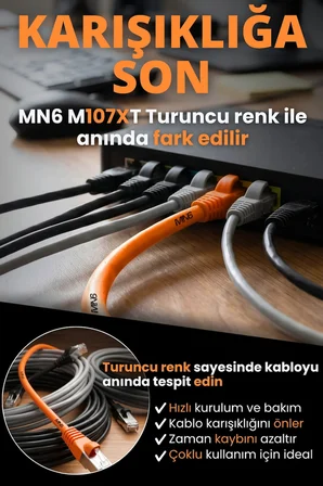 M107XT CAT6 Ethernet Kablosu 60 Metre 0.57mm UTP Outdoor Çift Kat Korumalı Profesyonel LAN Kablosu