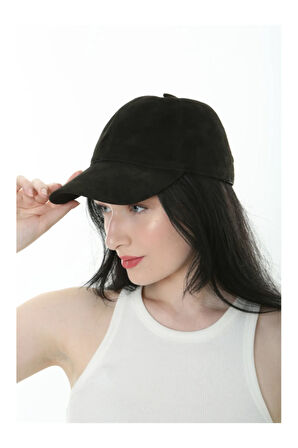 Siyah Süet Unisex Beyzbol Şapka