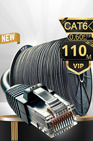 MN6 M108xf 110 Metre Internet Kablosu/ftp0.60mm Cat6 Iki Kat Korumalı/iç Dış Mekan/110m Ethernet Kablosu