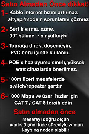 MN6 M108XF 15 Metre Internet Kablosu/FTP 0.60mm Cat6 Iki Kat Korumalı/iç Dış Mekan/15M Ethernet Kablosu