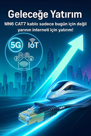 MN6 M109F Cat7 Kablo/2 METRE/10GBPS-2000MHZ-24 Awg-S/STP-Cat7 Ethernet Kablosu