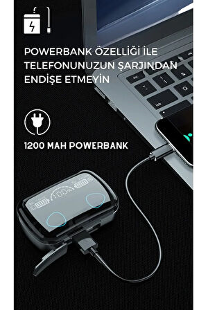 Kulakiçi Tws Bluetooth Kulaklık Led Göstergeli Powerbankli Kablosuz Wireless Kulaklık