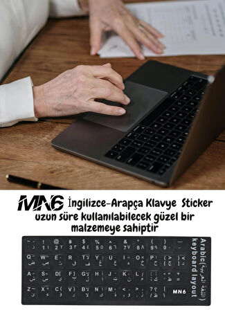 MN6 Arapça Klavye Etiketi-a Kalite/10 Adet/ Notebook Pc Uyumlu Klavye Sticker-arapça Klavye