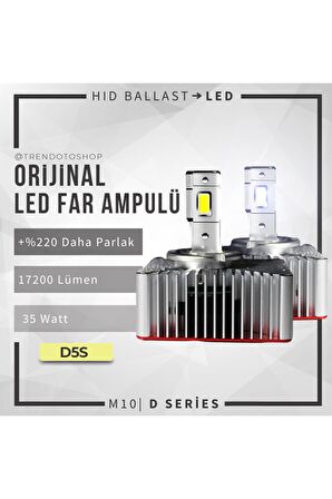 M10 D5s Led Far Ampul 17200 Lümen 35w D Serisi Led Xenon 2'li Set Uyumlu