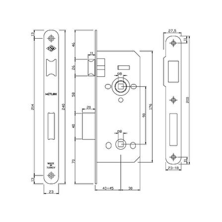 METLOX SESSİZ KİLİT WC OVAL PARLAK KROM 40-23 MM Oval