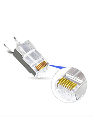 M118XF Cat 7 jack/30Gbps’ye kadar Hız-10Adet-Nikel kaplı koruma/Cat7 CAT6A Soket-Cat7 rj45 konnektör
