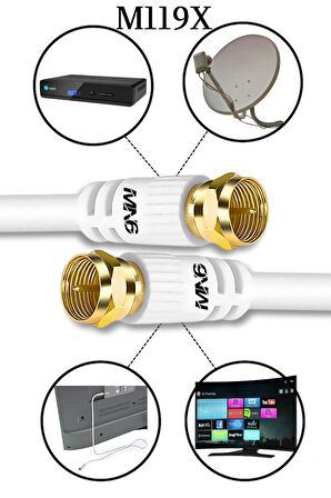 MN6 M119X 3 Metre Anten Kablosu/Hazır Altın uç F Konnektör-4K/Çanak Anten Kablosu-rg6 u6 anten kablosu