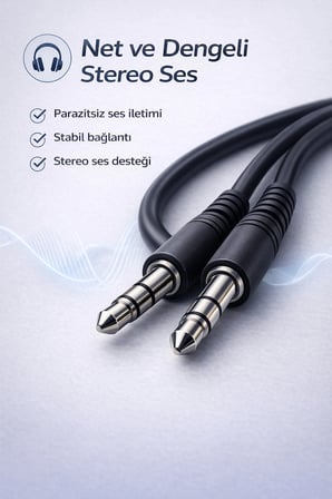 M129F AUX Kablo 3.5mm Erkek-Erkek 3m Stereo Ses Kablosu