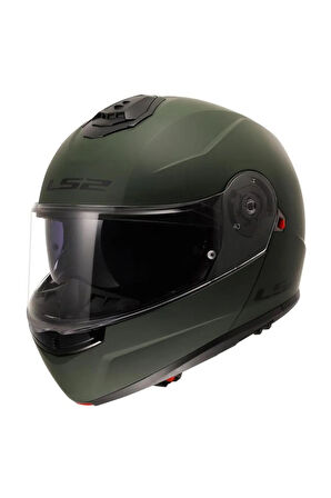 Strobe 2 Çene Açılır Kask Mat Yeşil