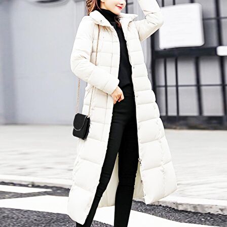 Barbora Günlük Kışlık Tam Boy Şişme Kadın Mont bt180beyaz