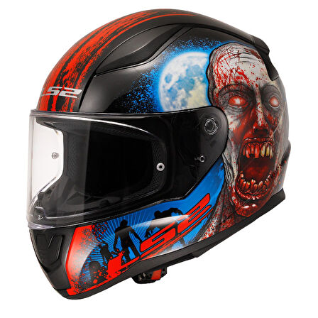 Ls2 Rapid 2 Zombie Siyah-Kırmızı Kask