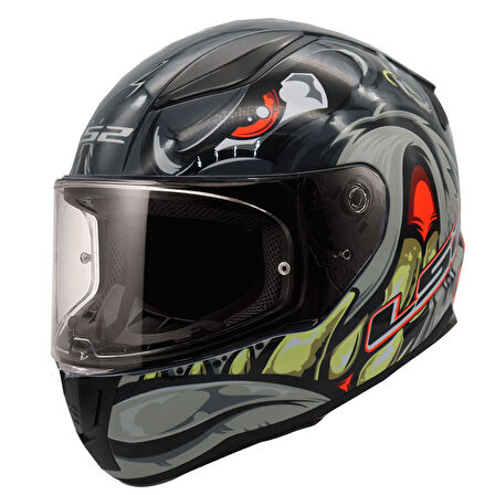 Ls2 Rapid 2 Spox Gri-Kırmızı Kask