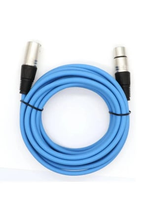 15 Metre Xlr Mikrofon Kablosu – Mavi | Xlr Erkek-dişi | Sahne & Stüdyo Uyumlu