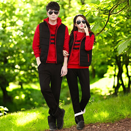 Kışlık Sevgili Kombini Şık Kadın Üçlü Eşofman