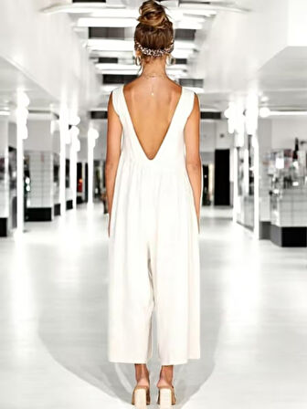 Yazlık Şık Keten Tulum