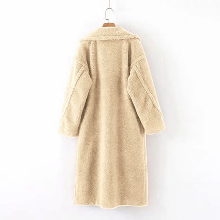 Peluş Kışlık Kadın Düğmeli Tüylü Ceket