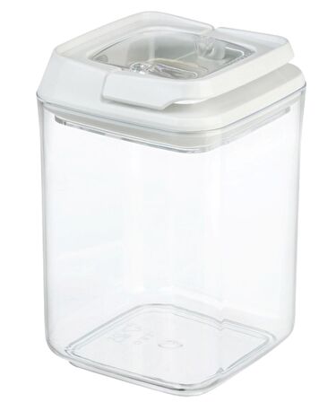 Erzak Kavanozu Kilitli Saklama Kabı Silikon Contalı Kare Erzak Kabı Vakumlu 0.90 Lt