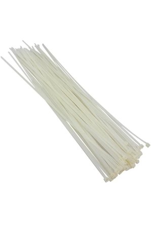 MN6 M190PL 3,6 x 200 mm Beyaz Naylon Kablo Bağı, Ethernet ve Ses Sistemi Kabloları İçin Kendinden Kilitli Plastik Kelepçe, 50 Adet