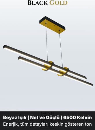 Cosmo 2 Gold Lineer LED Sarkıt Avize – Kumandalı Dim Edilebilir – Aşağı Işık - 6500K