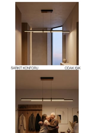 Cosmo 2 Gold Lineer LED Sarkıt Avize – Kumandalı Dim Edilebilir – Aşağı Işık - 6500K