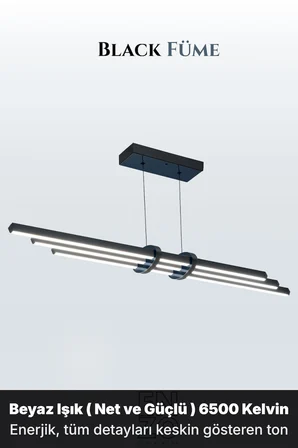 Cosmo Füme Lineer LED Sarkıt Avize – Kumandalı Dim Edilebilir – Aşağı Işık - 3000K