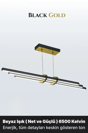 Cosmo Gold  Lineer LED Sarkıt Avize – Kumandalı Dim Edilebilir – Aşağı Işık - 4000K