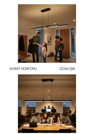 Cosmo Plus Bronz LED Tavan Avize – Kumandalı Dim Edilebilir – Yukarı & Aşağı Işık - 6500K